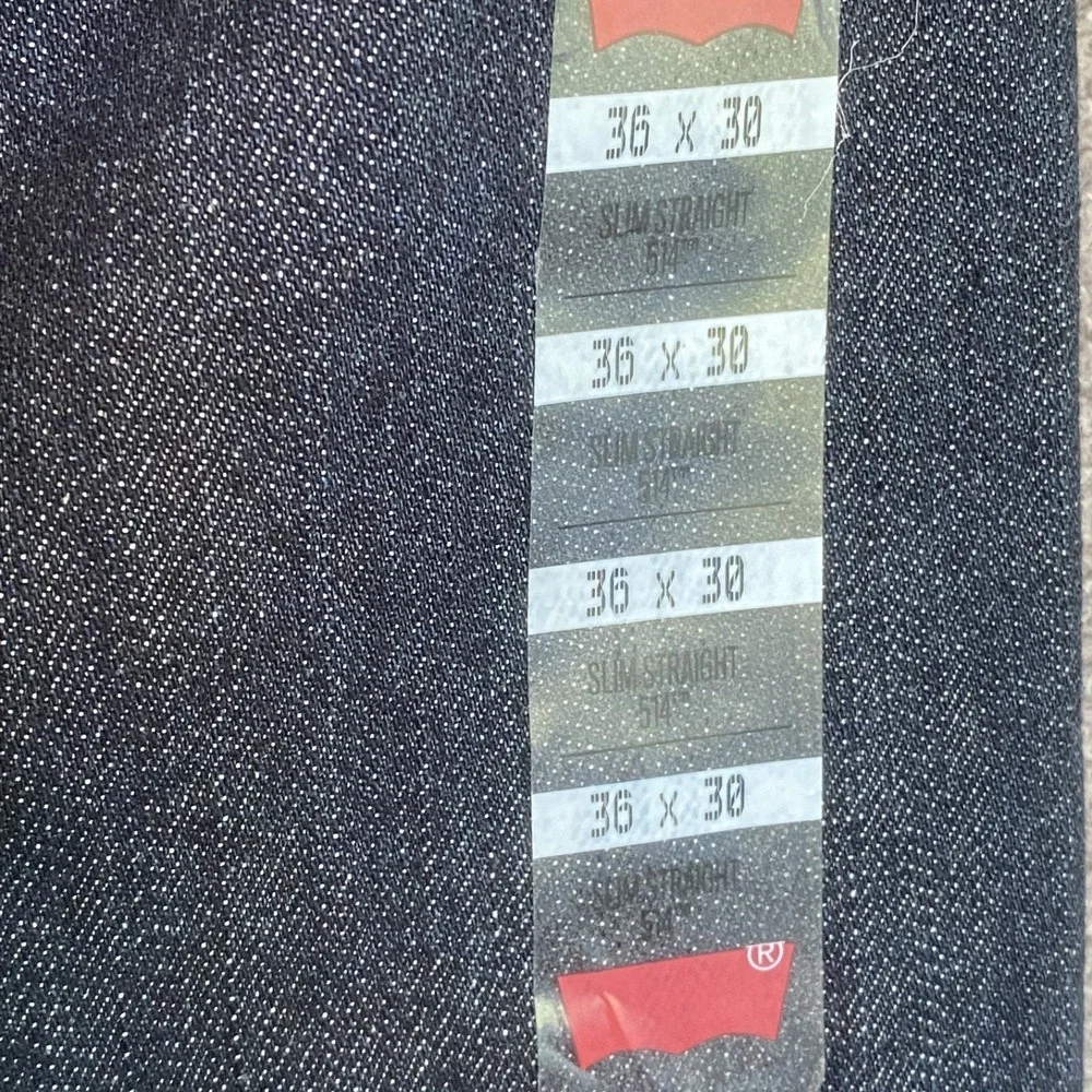 NWT Levis Mens 514 Jeans Size 36x30 Blue Denim Rigid Slim Straight Dark Wash